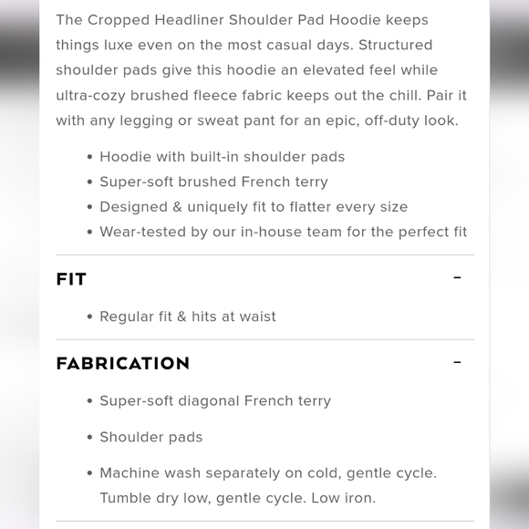 alo Yoga Cropped Headliner Shoulder Pad Hoodie - Picture 12 of 12